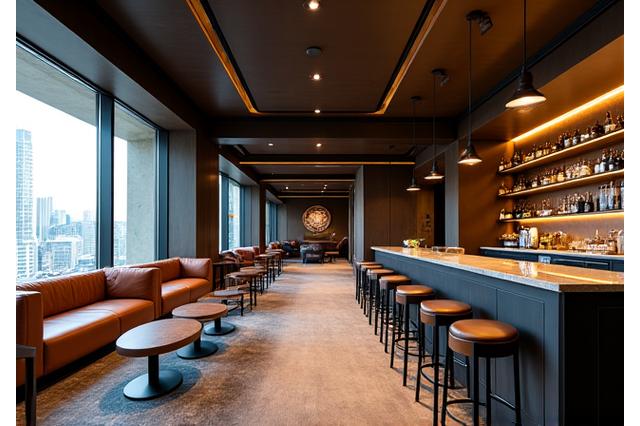 Übersicht über die luxuriöse Client Lounge aus der Vogelperspektive