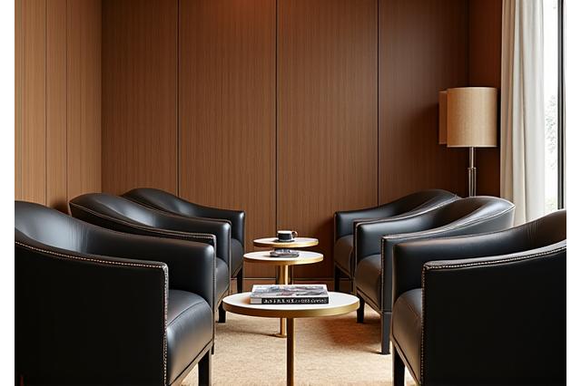 Elegante Ledersessel in der Client Lounge